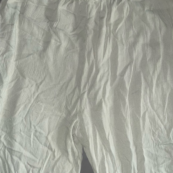 Flowy style green linen pants size L - Picture 6 of 6
